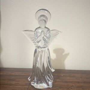Elegant Glass Angel Figurine 9”